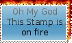 this stamp is on fire